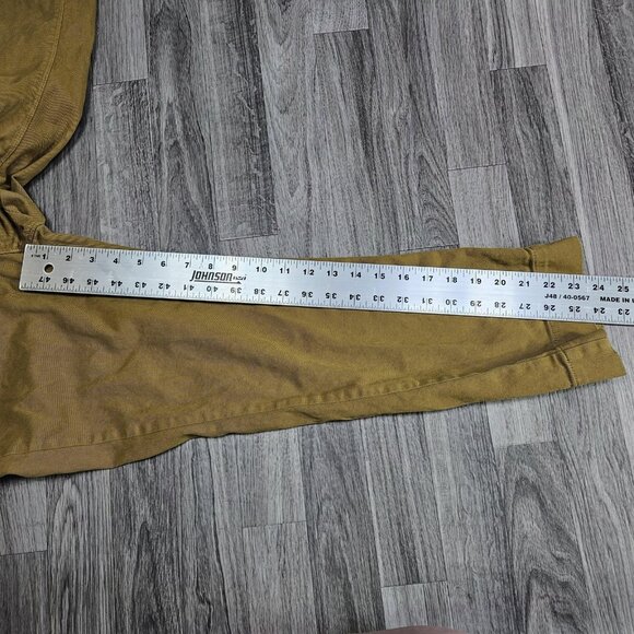 LOFT Pants Womens 6P Brown Mustard Belted Cropped Straight Leg Cotton Casual - Picture 9 of 11